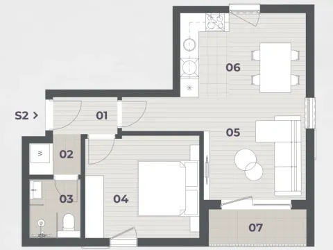 Sale, one bedroom apartment, 48m², Dumidran, Tivat - image 12