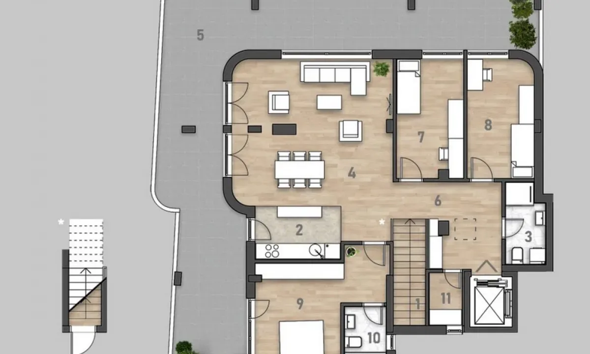 Sale, apartment, 185m², Socijalno, Novi Sad Sve Podlokacije