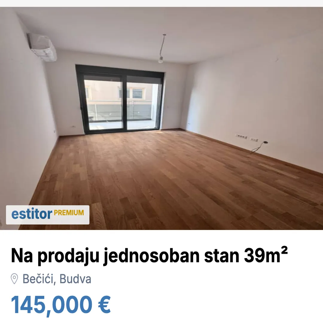 Prodaja, jednosoban stan, 39m², Bečići, Budva