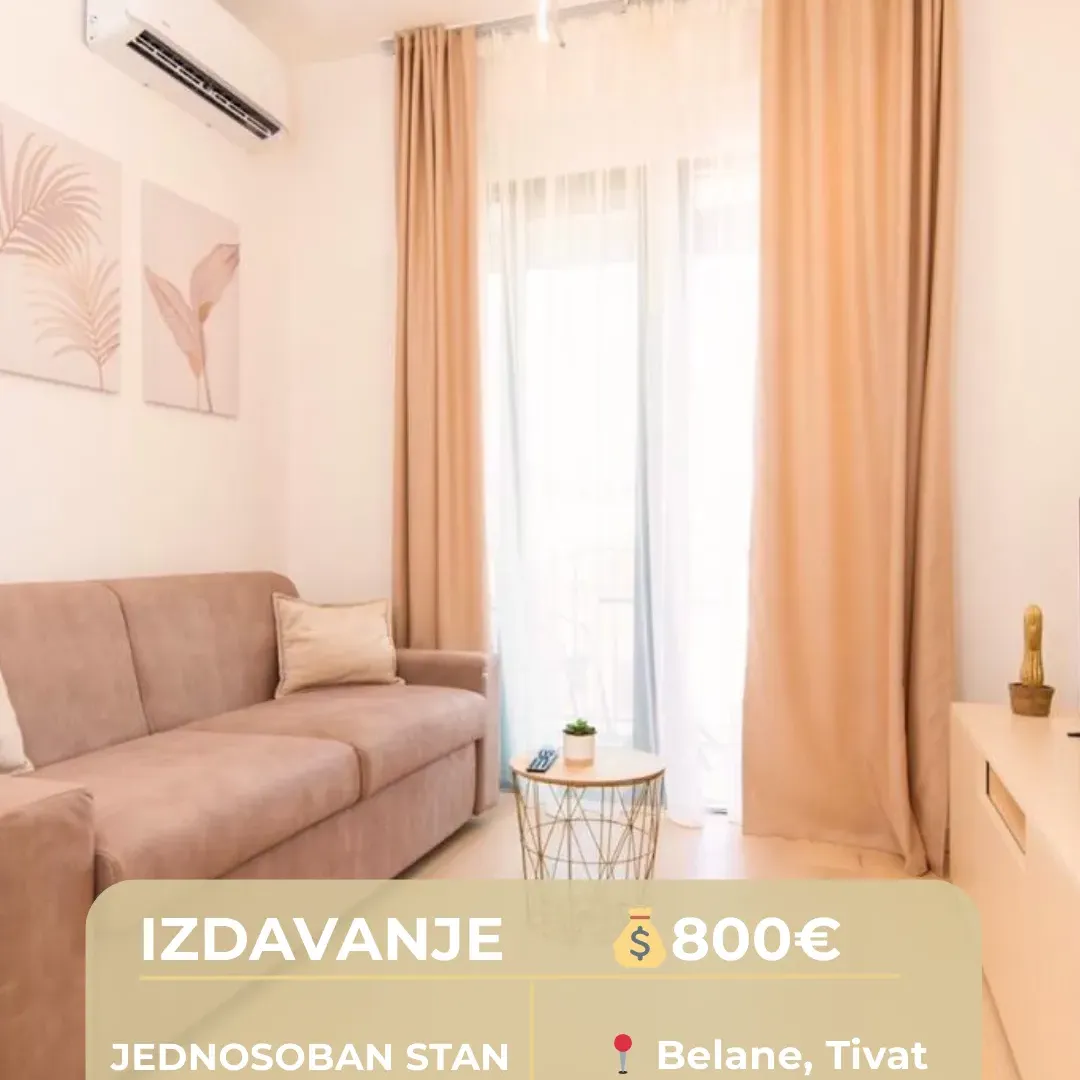 Rent, one bedroom apartment, 39m², Centar, Tivat