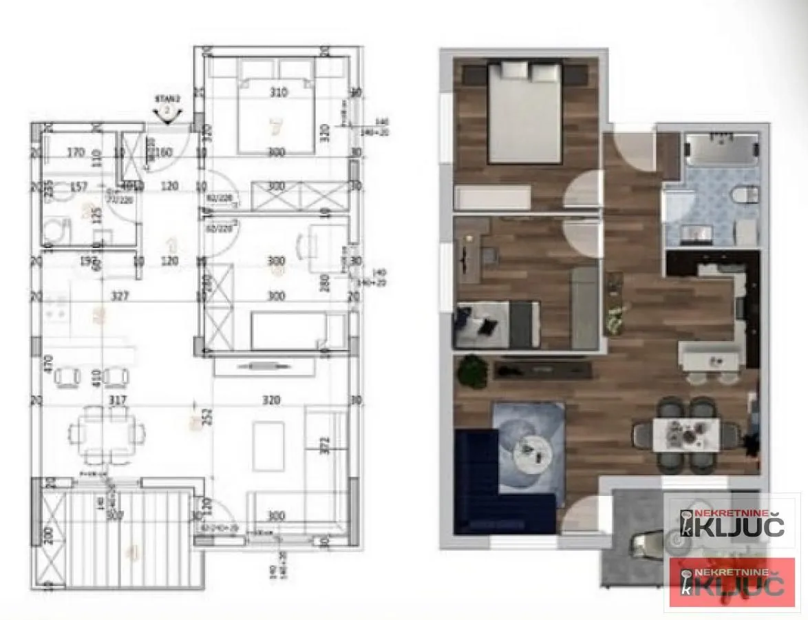 Prodaja, dvosoban stan, 59m², Adice, Novi Sad Sve Podlokacije