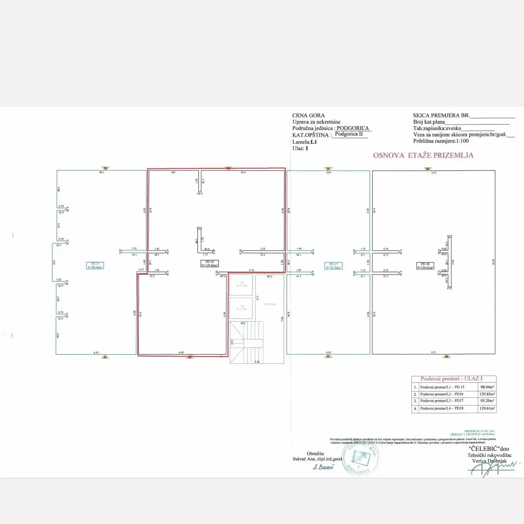 Rent, office space, 175m², City Kej, Podgorica