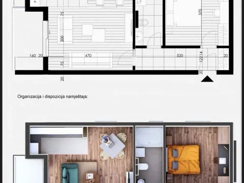 Prodaja, jednosoban stan, 55m², Momišići, Podgorica - image 1