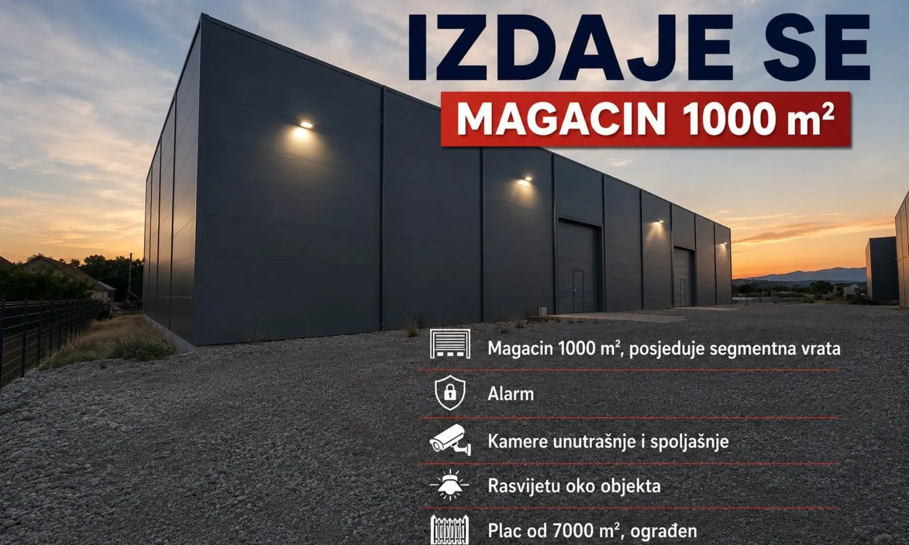 Rent, office space, 1000m², Kuće Rakića, Podgorica