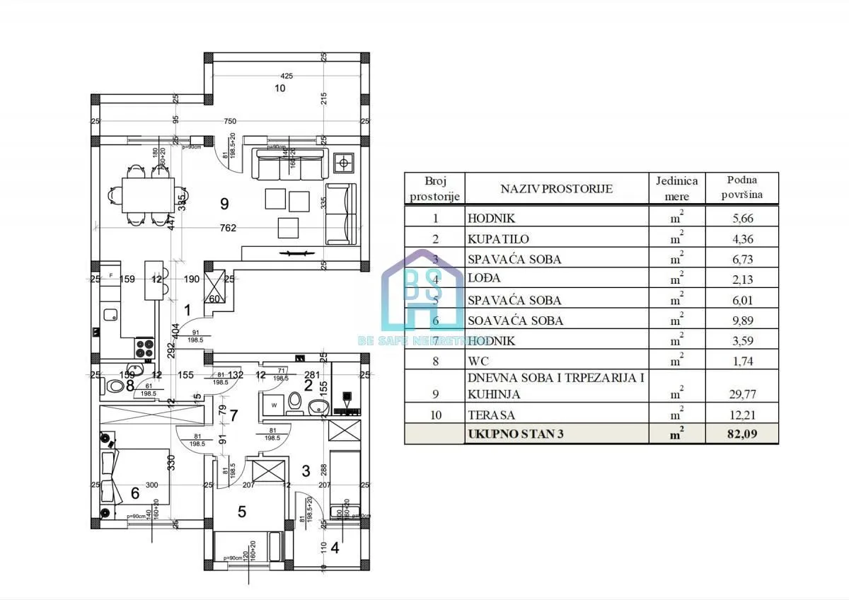 Sale, three bedroom apartment, 82m², Veternička rampa, Novi Sad Sve Podlokacije