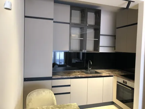 Modern kitchen with built-in cabinets. - image 12