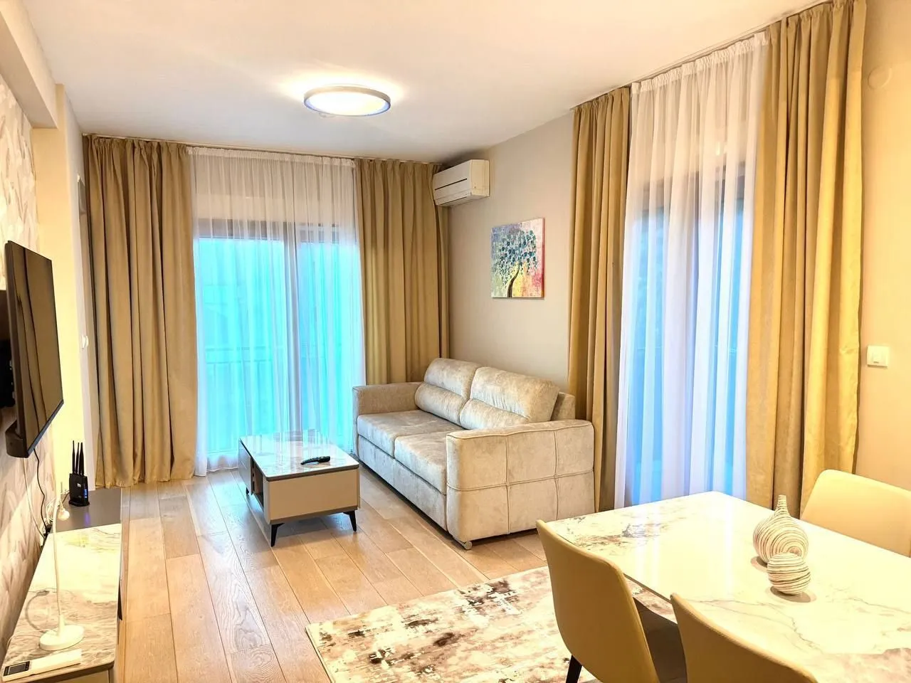 Rent, one bedroom apartment, 49m², Pržno, Budva