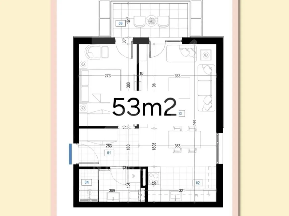 Rent, one bedroom apartment, 53m², Krivi Most, Podgorica