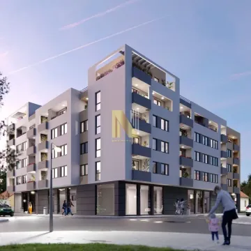 Spoljašnji izgled moderne stambene zgrade sa terasama i okolnom ulicom. - image 2