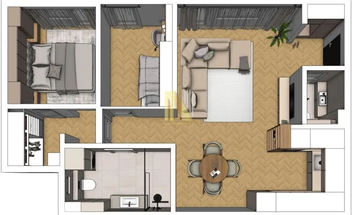 Rent, three bedroom apartment, 63m², Stari grad, Novi Sad