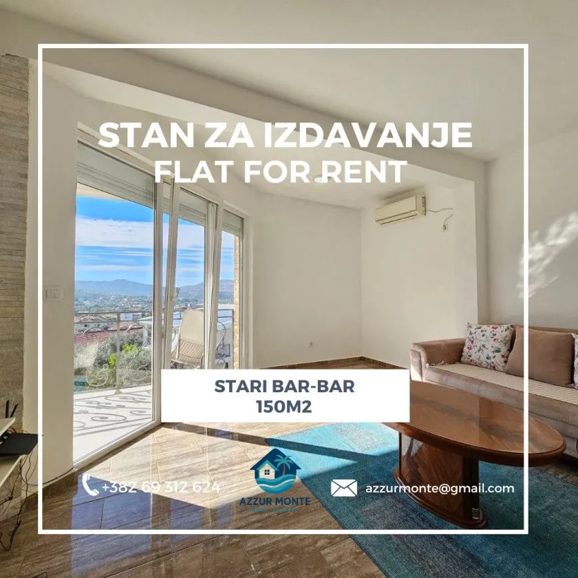 Izdavanje, stan, 150m², Stari Bar, Bar