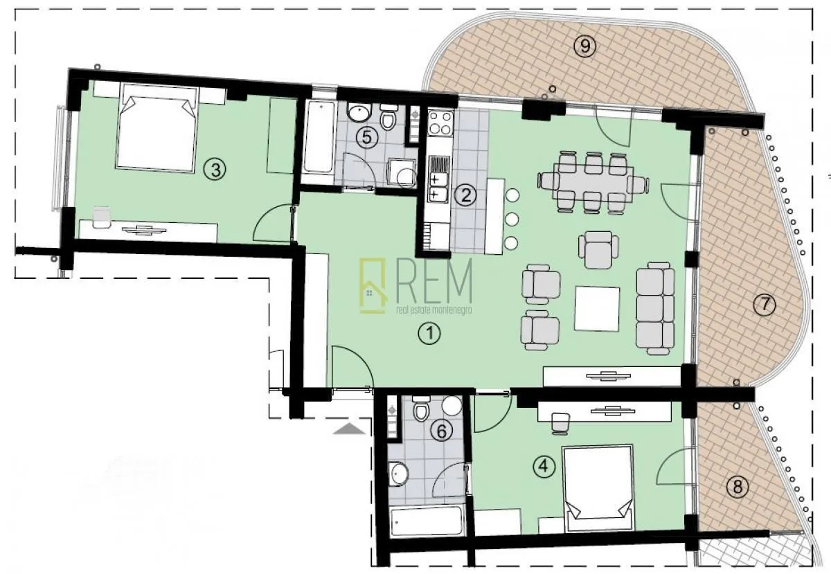 Prodaja, dvosoban stan, 120m², Bečići, Budva