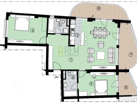 Prodaja, dvosoban stan, 120m², Bečići, Budva