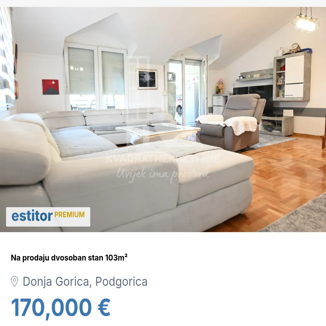 Prodaja, dvosoban stan, 103m², Donja Gorica, Podgorica