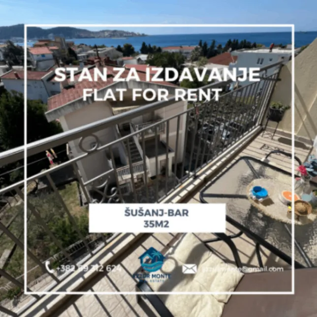 Izdavanje, jednosoban stan, 35m², Šušanj, Bar