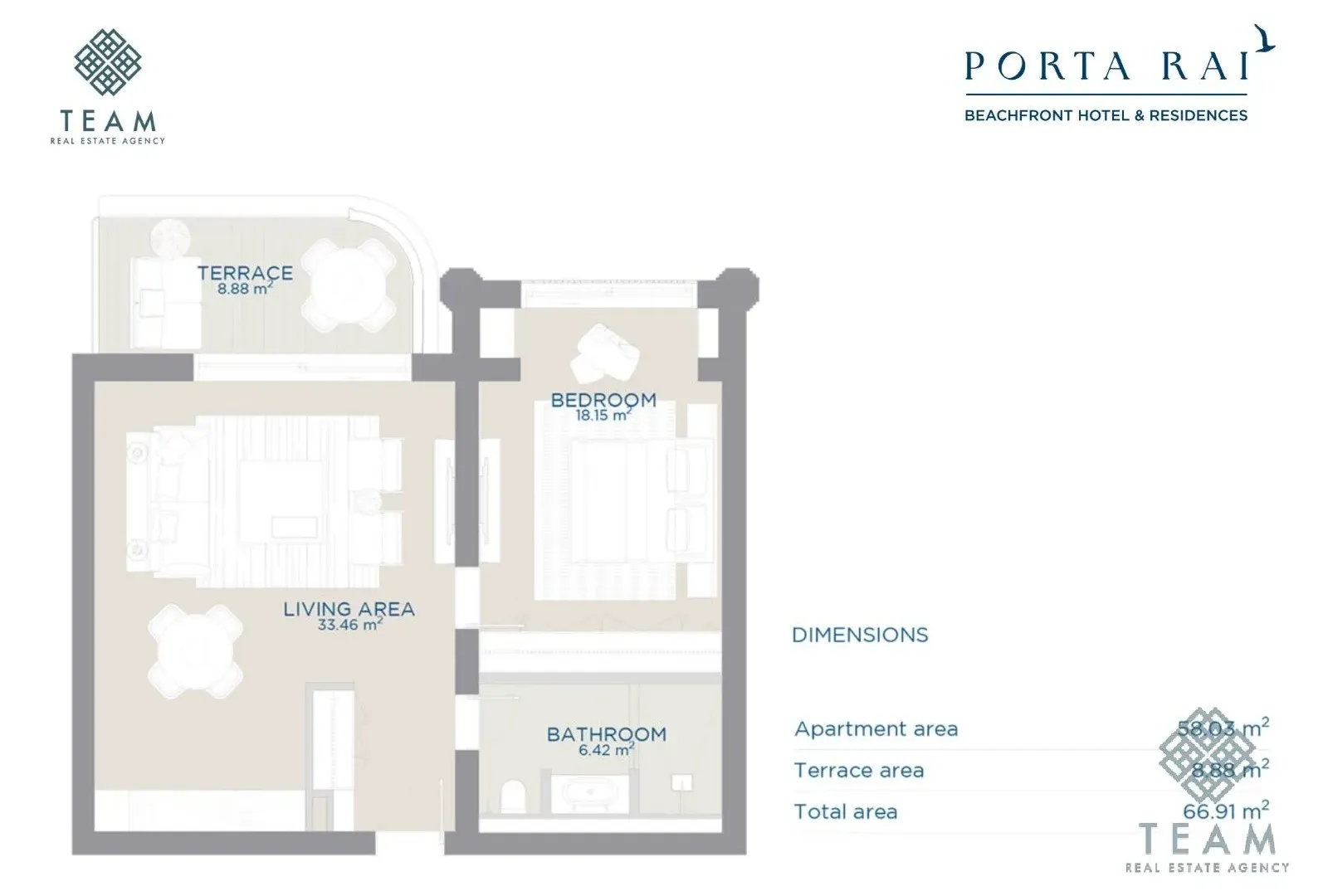 Sale, one bedroom apartment, 67m², Velika Plaža, Ulcinj