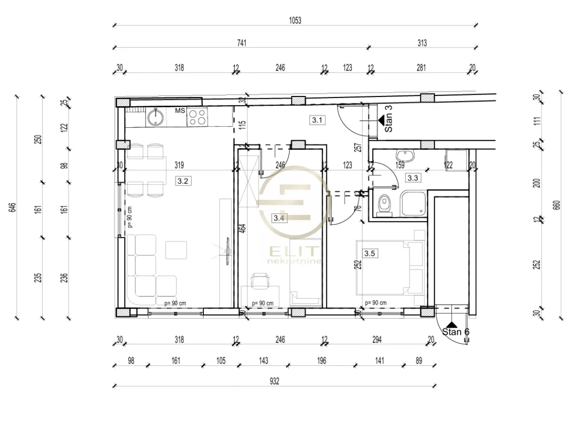Sale, two bedroom apartment, 52m², Telep, Novi Sad Sve Podlokacije