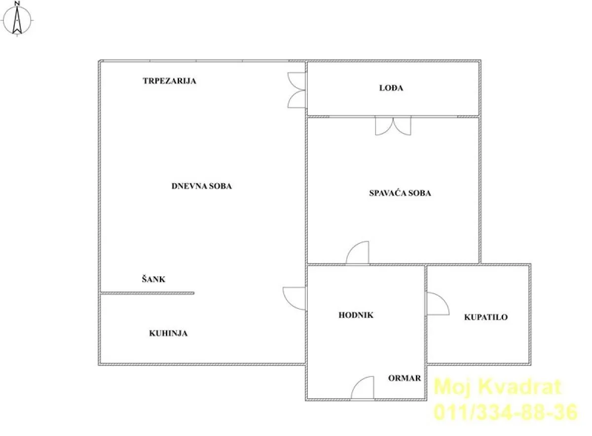 Sale, one bedroom apartment, 49m², Novi Beograd Blok 70, Novi Beograd Sve Podlokacije
