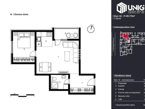 Sale, one bedroom apartment, 41m², Krnjaca, Palilula Sve Podlokacije - image 3