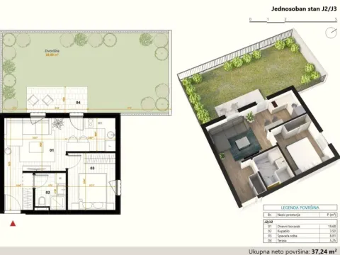 Prodaja, jednosoban stan, 37m², Tološi, Podgorica - image 4