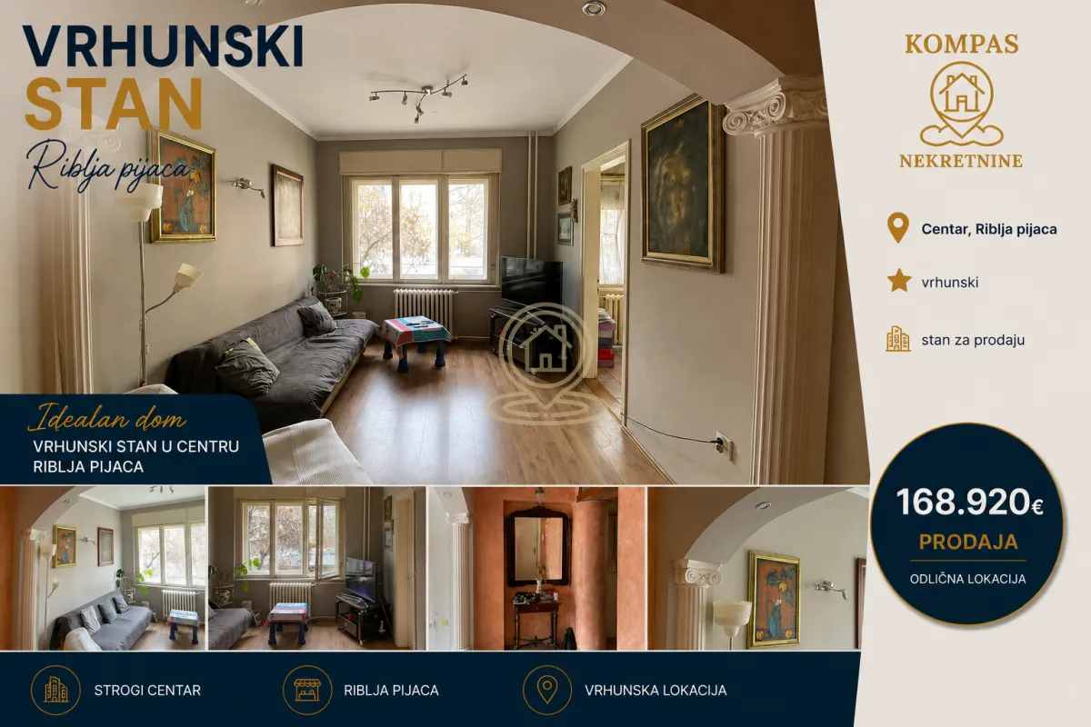 Sale, two bedroom apartment, 58m², Centar, Novi Sad