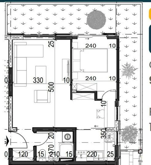 Sale, one bedroom apartment, 37m², Radanovići, Kotor