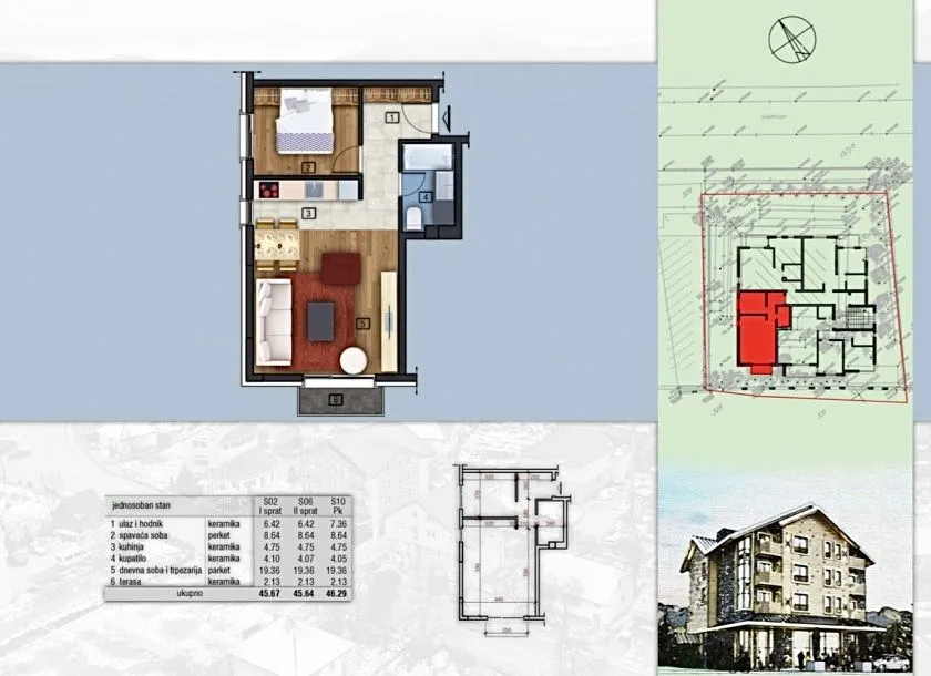 Prodaja, jednosoban stan, 45m², Centar, Kolašin