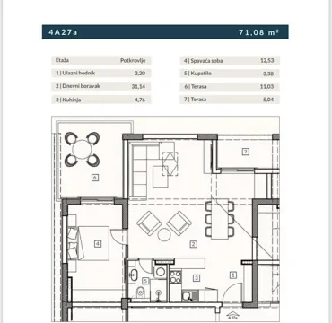 Floor plan of the apartment showing room layout and square footage. - image 19