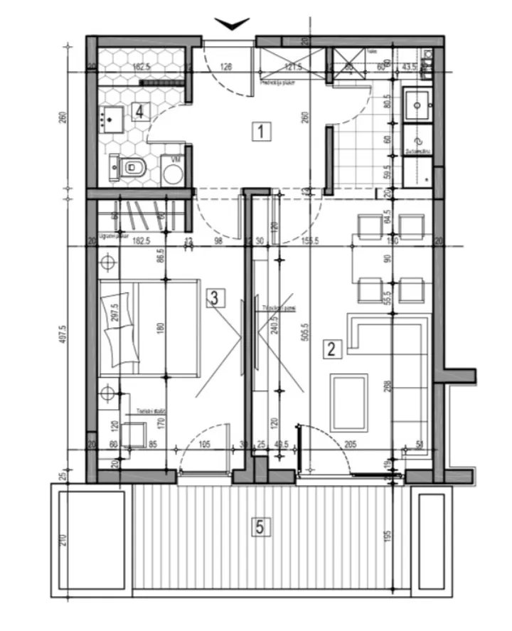 Sale, one bedroom apartment, 53m², Kotor, Crna Gora