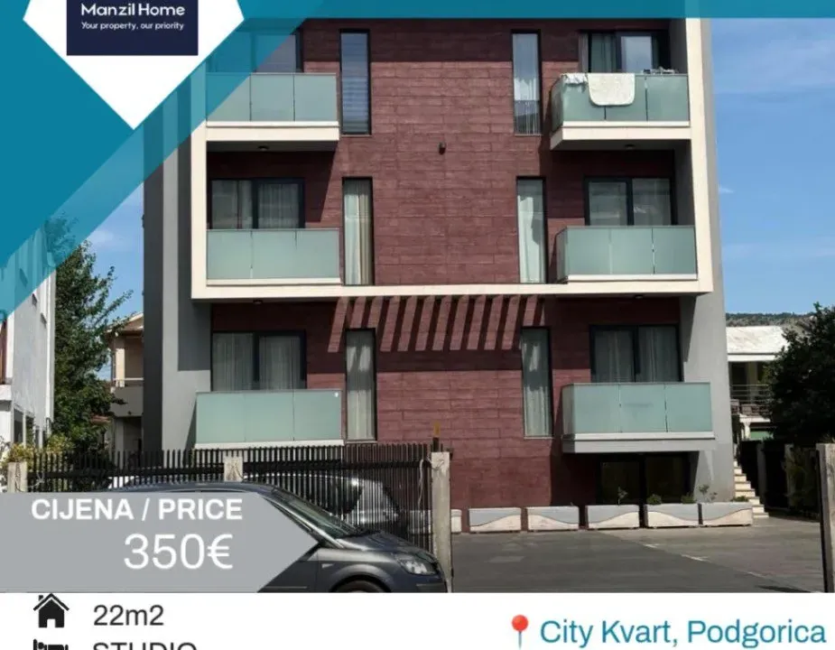 Izdavanje, garsonjera, 22m², City Kvart, Podgorica