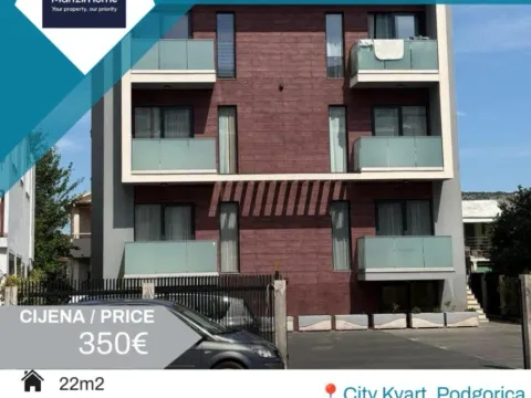 Izdavanje, garsonjera, 22m², City Kvart, Podgorica