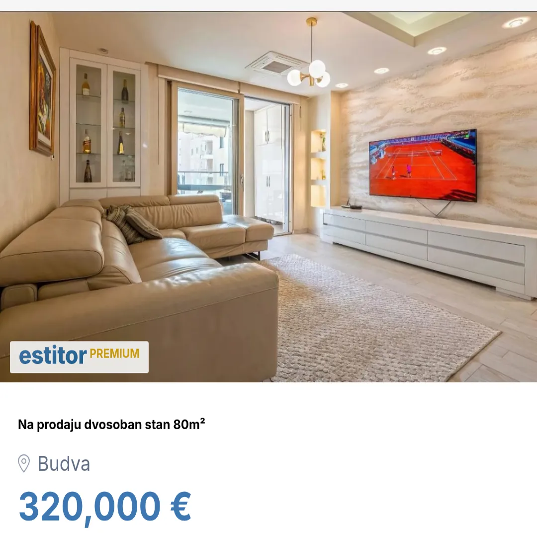 Prodaja, dvosoban stan, 80m², Budva, Crna Gora