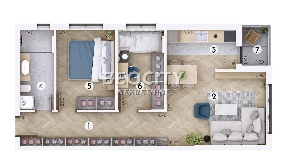 Sale, three bedroom apartment, 59m², Novo naselje, Novi Sad