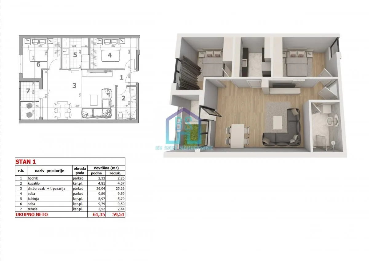 Prodaja, trosoban stan, 60m², Veternička rampa, Novi Sad Sve Podlokacije
