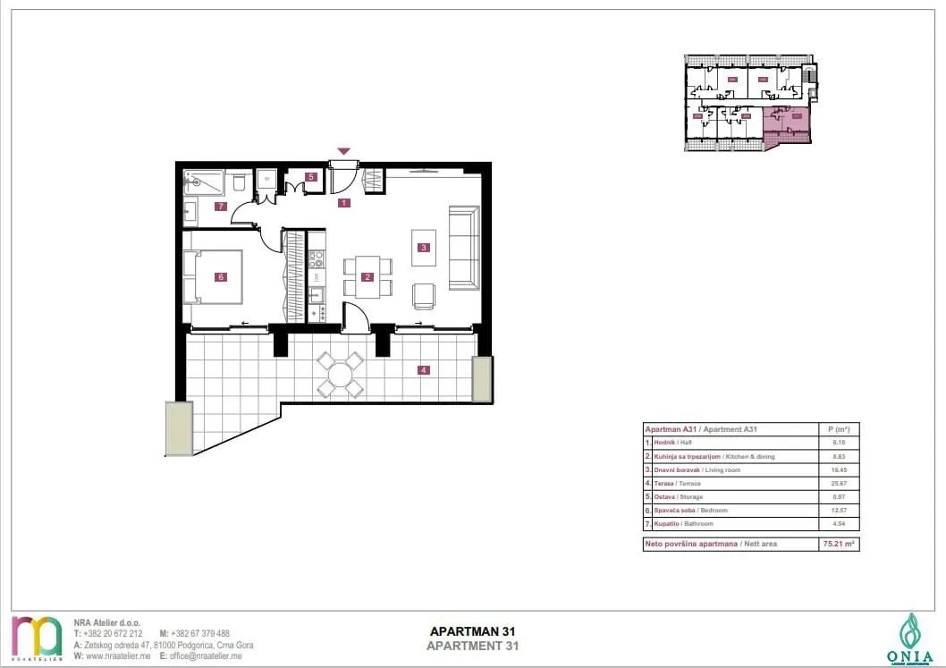 Sale, studio apartment, 70m², Budva, Crna Gora