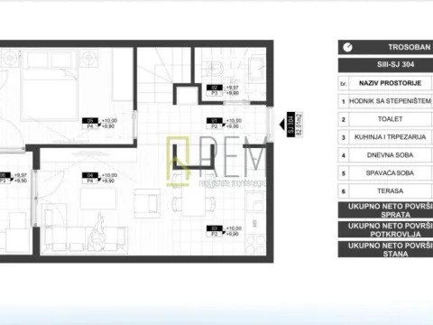 Sale, three bedroom apartment, 78m², Zabjelo, Podgorica - image 11