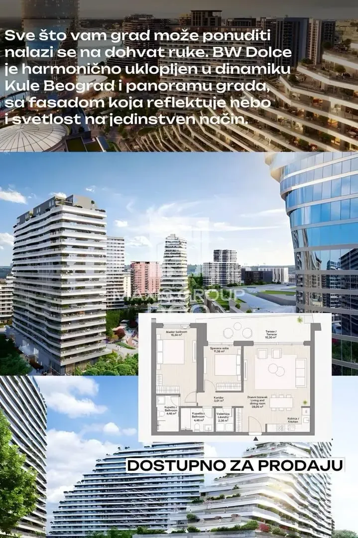 Sale, four bedroom apartment, 66m², Savski Venac, Beograd