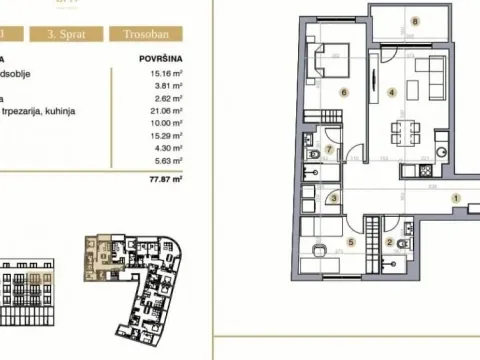 Prodaja, trosoban stan, 78m², Bežanija, Beograd - image 2