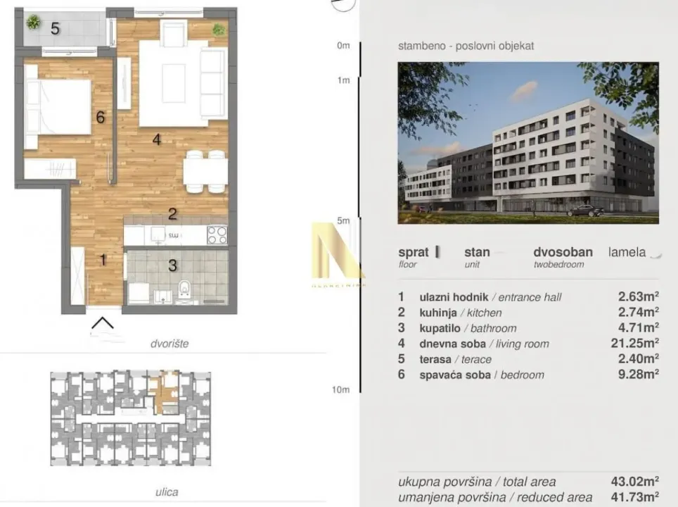 Prodaja, dvosoban stan, 42m², Telep, Novi Sad Sve Podlokacije