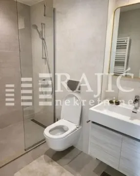 Modernly equipped bathroom with a walk-in shower and washbasin. - image 10