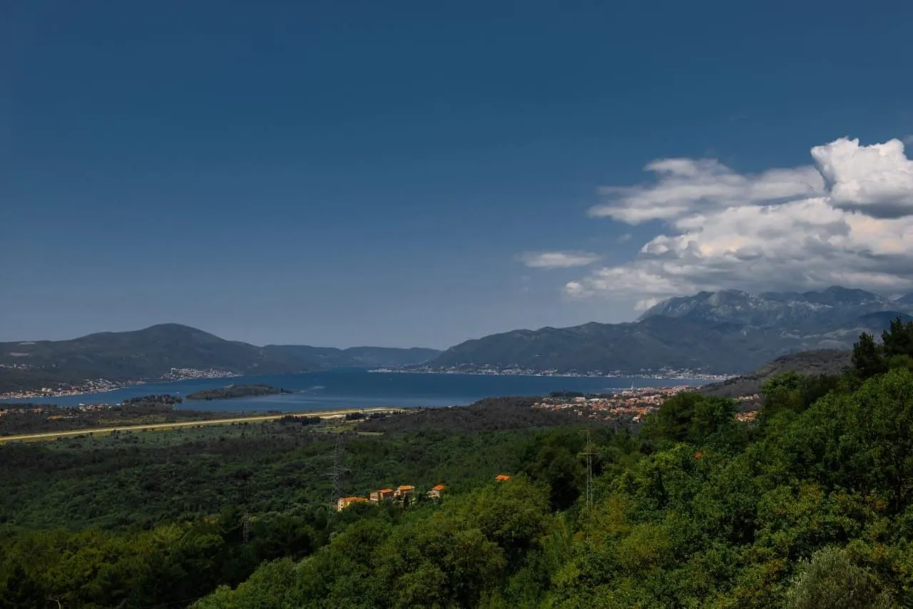 View of the bay and surrounding mountains from the property.