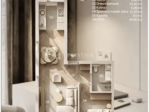 Prodaja, jednosoban stan, 49m², Zabjelo, Podgorica - image 2