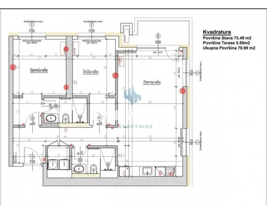 Floor plan of the apartment showing the layout of the rooms and square footage.