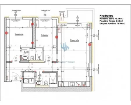 Floor plan of the apartment showing the layout of the rooms and square footage. - image 6