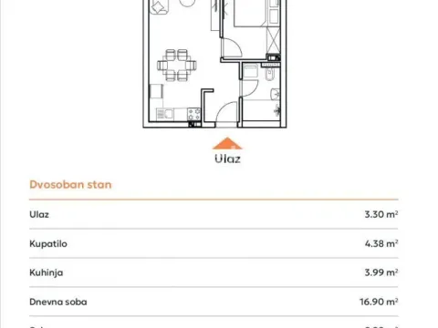 Sale, two bedroom apartment, 41m², Podbara, Novi Sad Sve Podlokacije - image 2