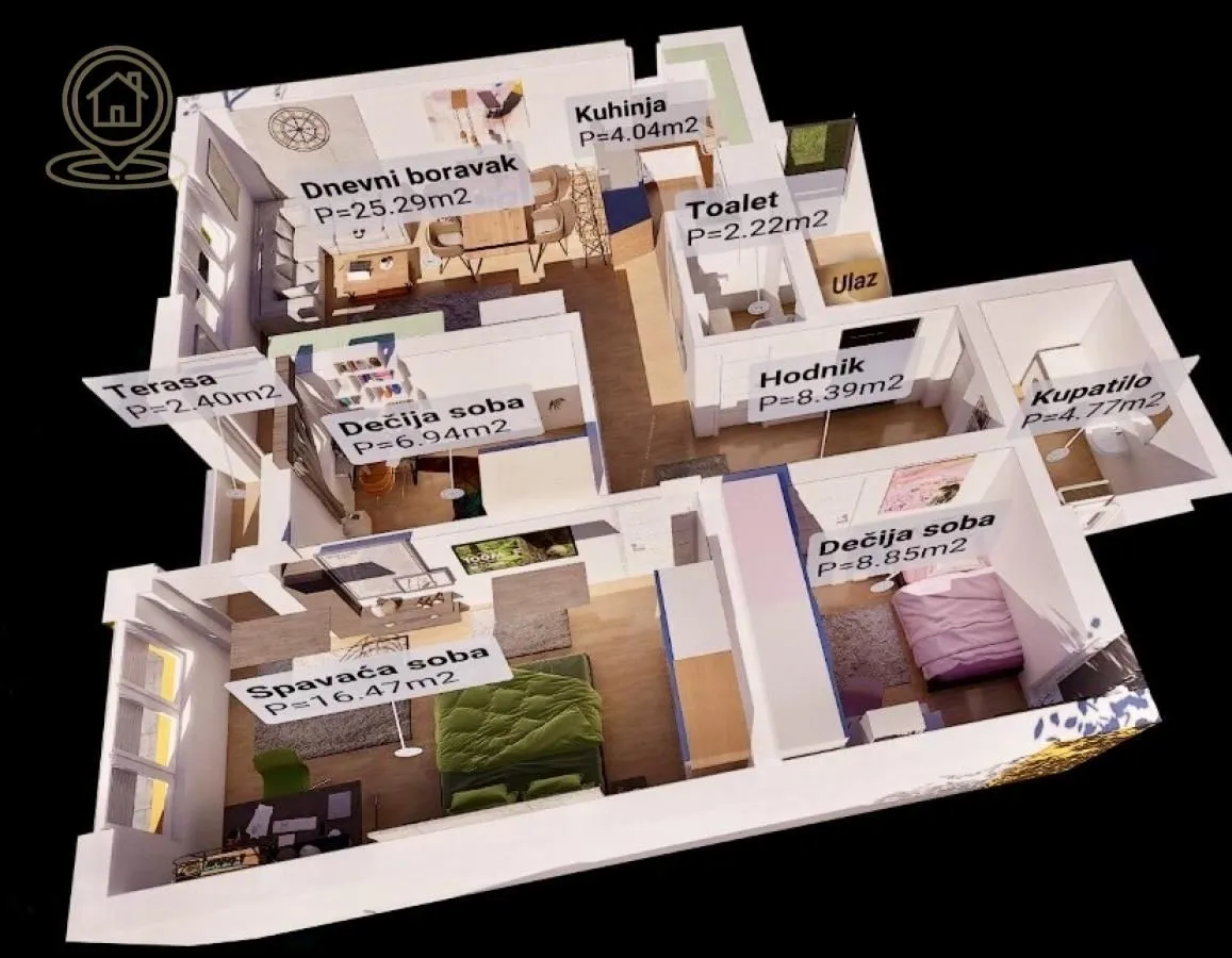 Prodaja, četvorosoban stan, 78m², Palilula, Niš