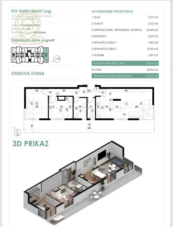 Prodaja, trosoban stan, 82m², Cvetanova Ćuprija, Zvezdara Sve Podlokacije