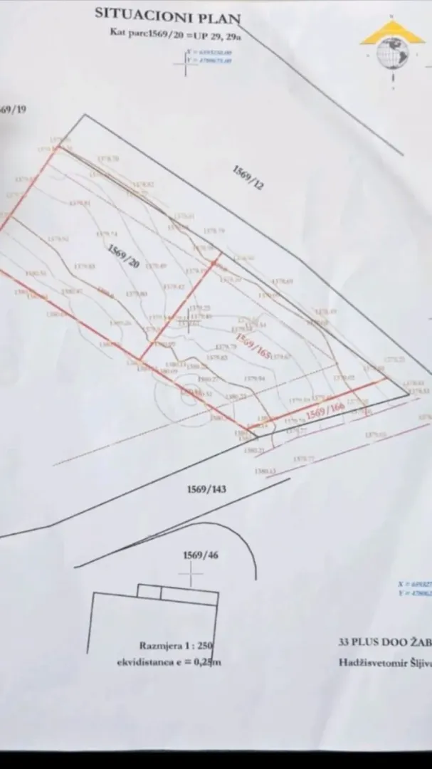 Situacioni plan katastarske parcele.
