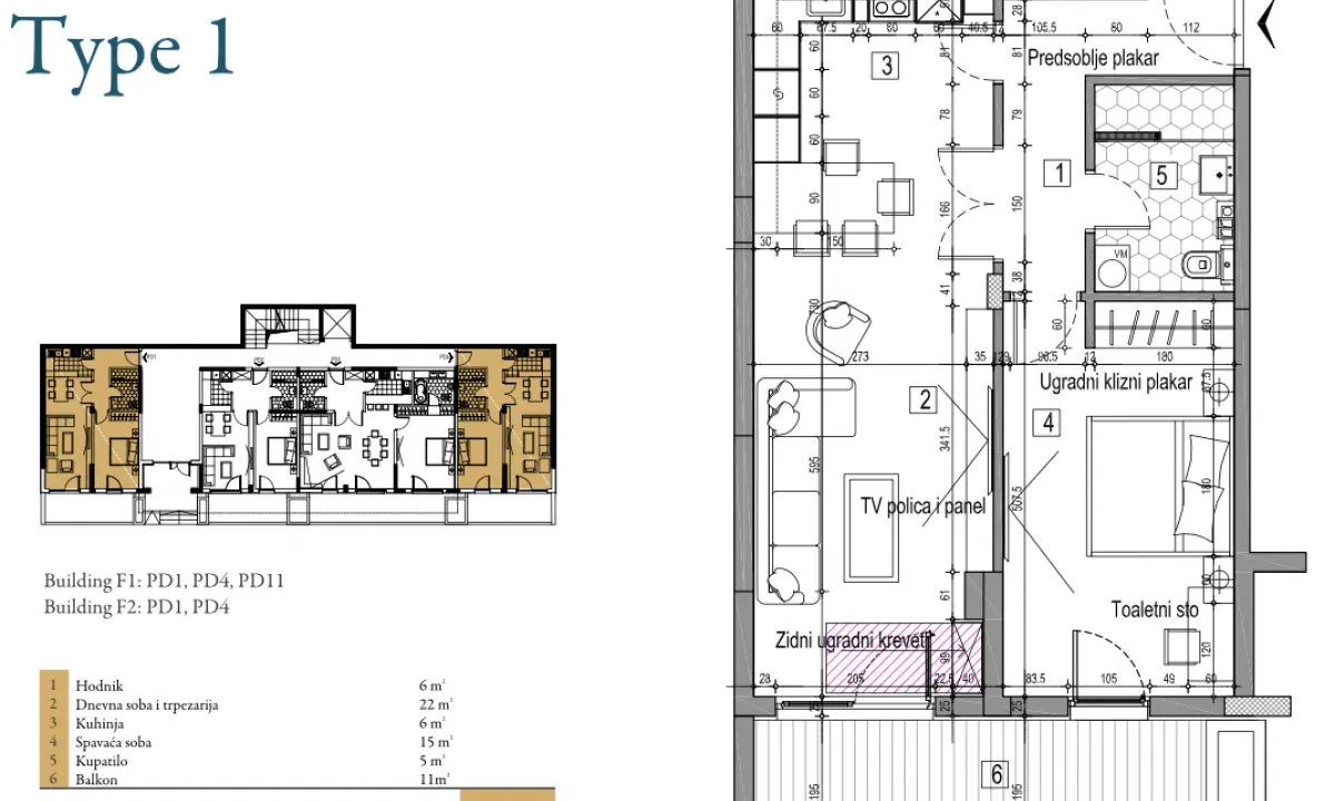 Prodaja, jednosoban stan, 65m², Dobrota, Kotor
