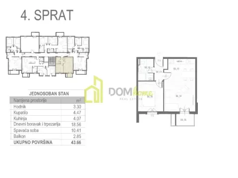 Prodaja, jednosoban stan, 44m², Tološi, Podgorica - image 6